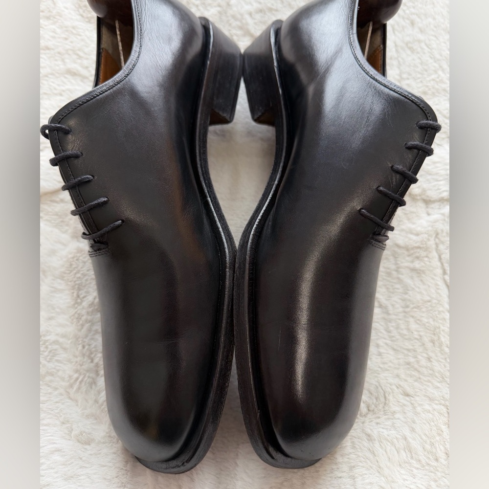 $890 Salvatore Ferragamo Classic Black Plain Toe Men's Oxford Dress Shoes 9.5 - Picture 5 of 12